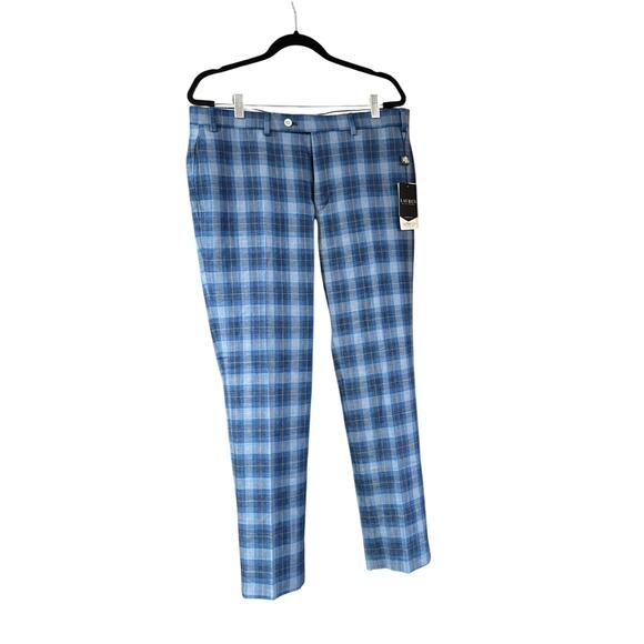 Ralph Lauren Other - NWT Lauren Ralph Lauren LRL Pants Men 35 x 30 ultra flex Blue Plaid Linen Blend